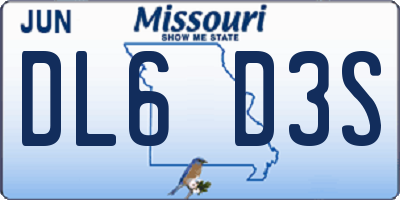 MO license plate DL6D3S