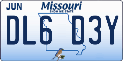 MO license plate DL6D3Y
