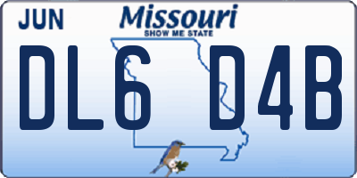 MO license plate DL6D4B