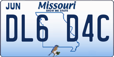MO license plate DL6D4C
