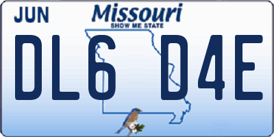 MO license plate DL6D4E