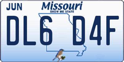 MO license plate DL6D4F