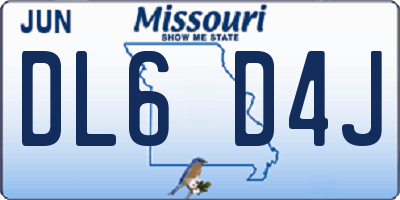 MO license plate DL6D4J
