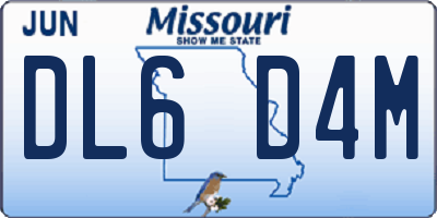 MO license plate DL6D4M