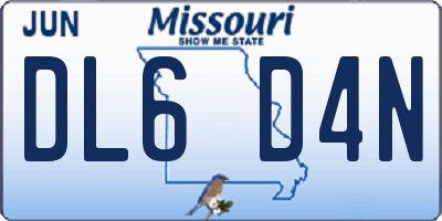 MO license plate DL6D4N