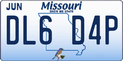 MO license plate DL6D4P