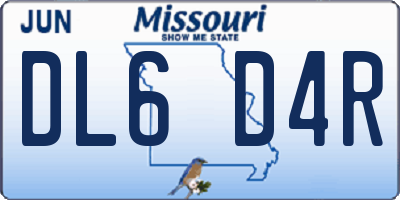 MO license plate DL6D4R