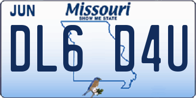 MO license plate DL6D4U