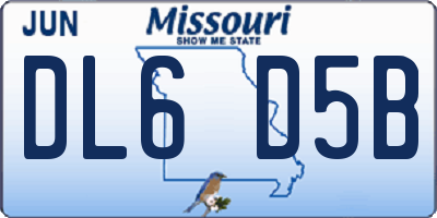 MO license plate DL6D5B