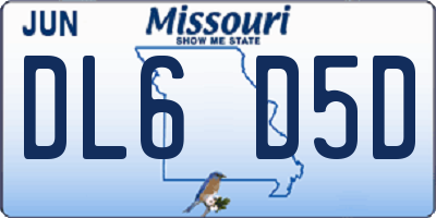 MO license plate DL6D5D