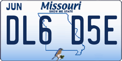 MO license plate DL6D5E