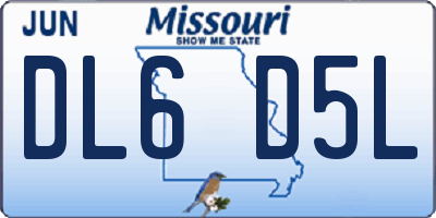 MO license plate DL6D5L