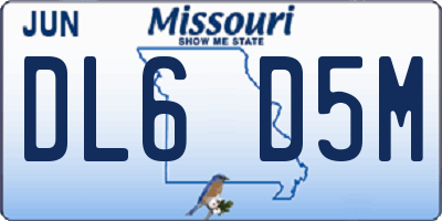 MO license plate DL6D5M