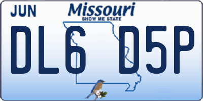 MO license plate DL6D5P