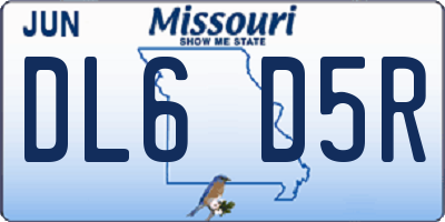 MO license plate DL6D5R