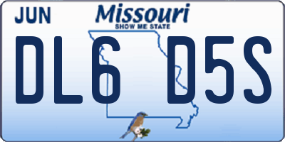 MO license plate DL6D5S