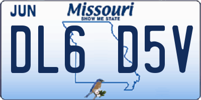 MO license plate DL6D5V
