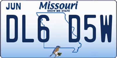 MO license plate DL6D5W