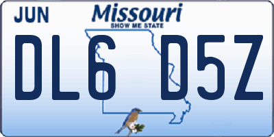 MO license plate DL6D5Z