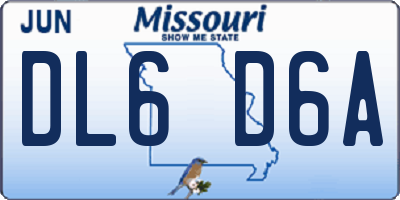 MO license plate DL6D6A