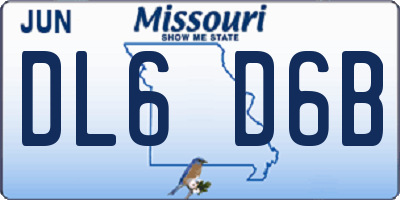 MO license plate DL6D6B