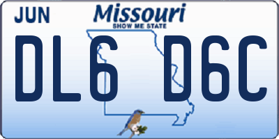 MO license plate DL6D6C