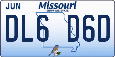 MO license plate DL6D6D