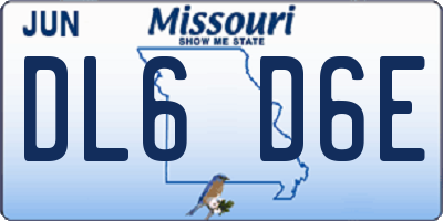 MO license plate DL6D6E
