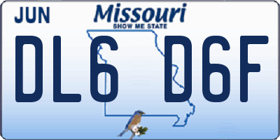 MO license plate DL6D6F