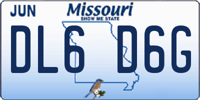 MO license plate DL6D6G