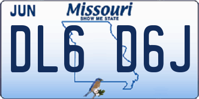 MO license plate DL6D6J
