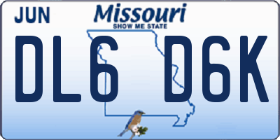 MO license plate DL6D6K