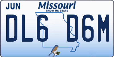 MO license plate DL6D6M