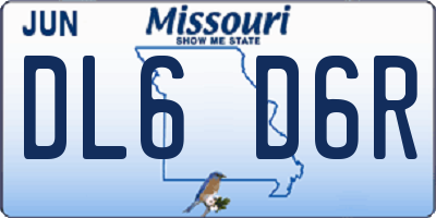 MO license plate DL6D6R
