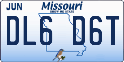 MO license plate DL6D6T