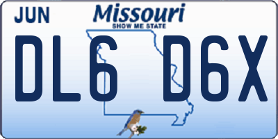 MO license plate DL6D6X