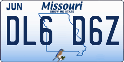 MO license plate DL6D6Z