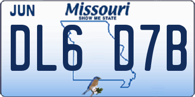 MO license plate DL6D7B