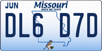 MO license plate DL6D7D