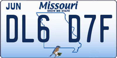 MO license plate DL6D7F