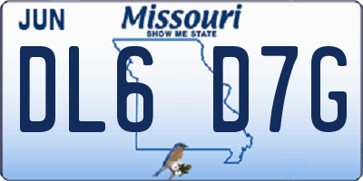 MO license plate DL6D7G