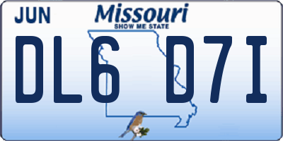 MO license plate DL6D7I