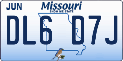 MO license plate DL6D7J