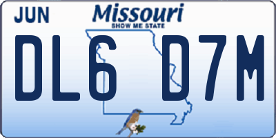 MO license plate DL6D7M