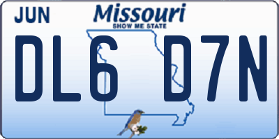 MO license plate DL6D7N