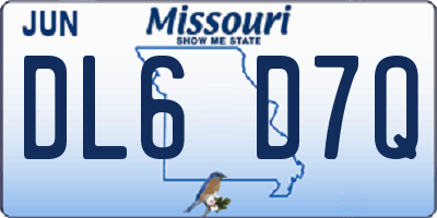 MO license plate DL6D7Q