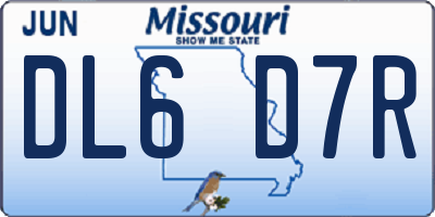 MO license plate DL6D7R