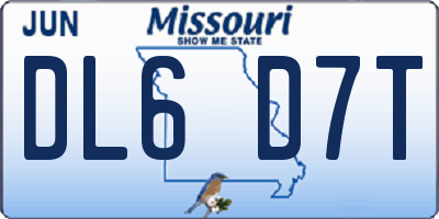 MO license plate DL6D7T