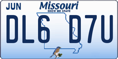 MO license plate DL6D7U