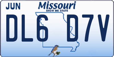 MO license plate DL6D7V